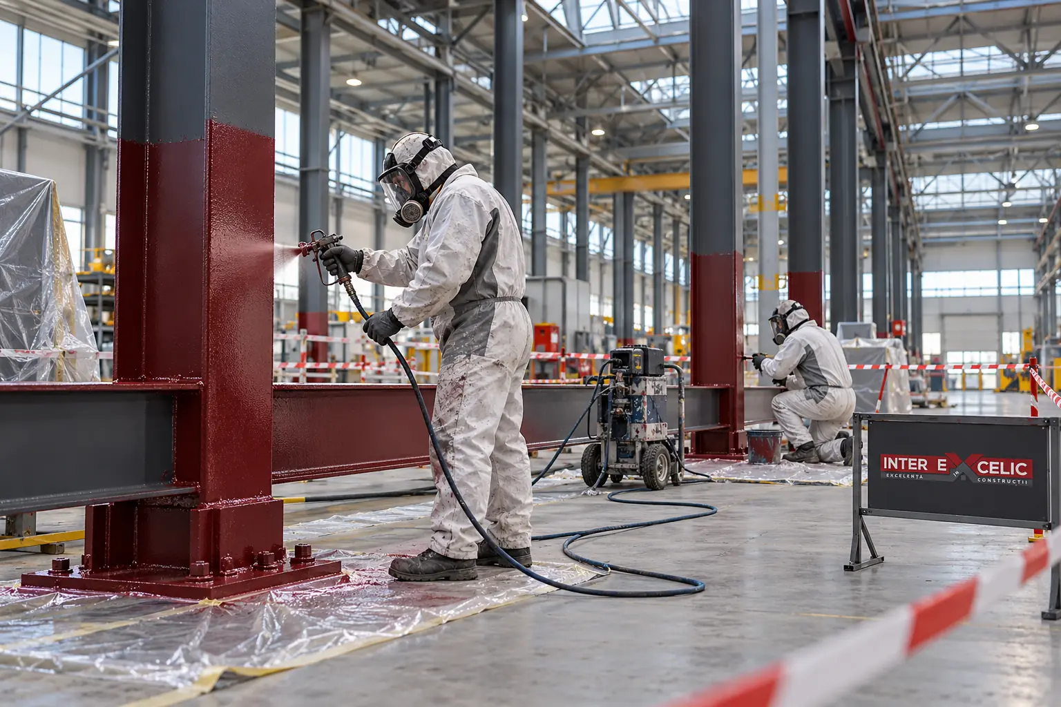Ilustrație generată AI despre servicii de vopsitorie industrială